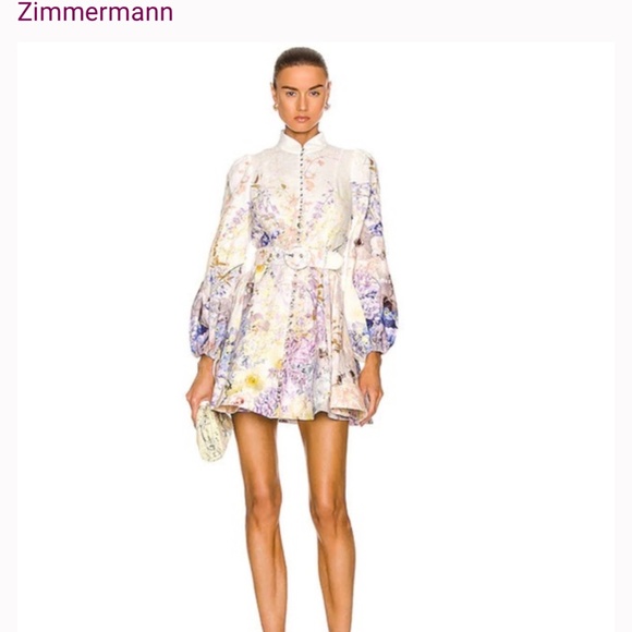 Zimmermann Rhythmic  Linen Mini Dress Size 0 - Picture 2 of 5